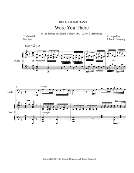 Were You There (Cello and Piano Duet) image number null