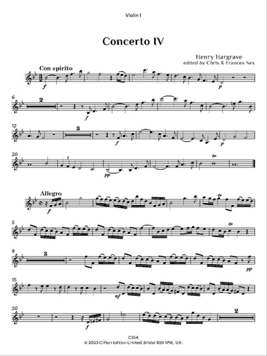 Hargrave: Concerto IV in B flat Score scores gallery preview page 4