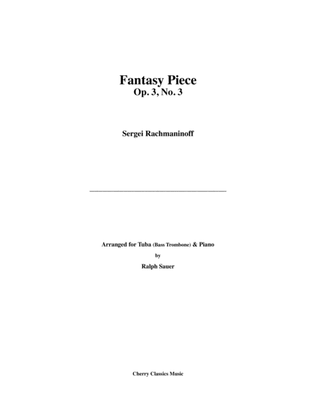 Book cover for Fantasy Piece Op. 3, No. 3 for solo Tuba or Bass Trombone and Piano