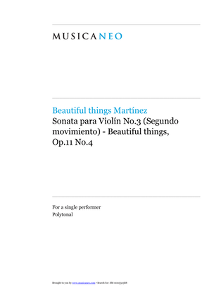 Sonata para Violín No.3 (Segundo Movimiento)-Beautiful things Op.11 No.4