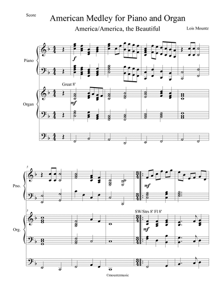 America Medley for Piano and Organ image number null
