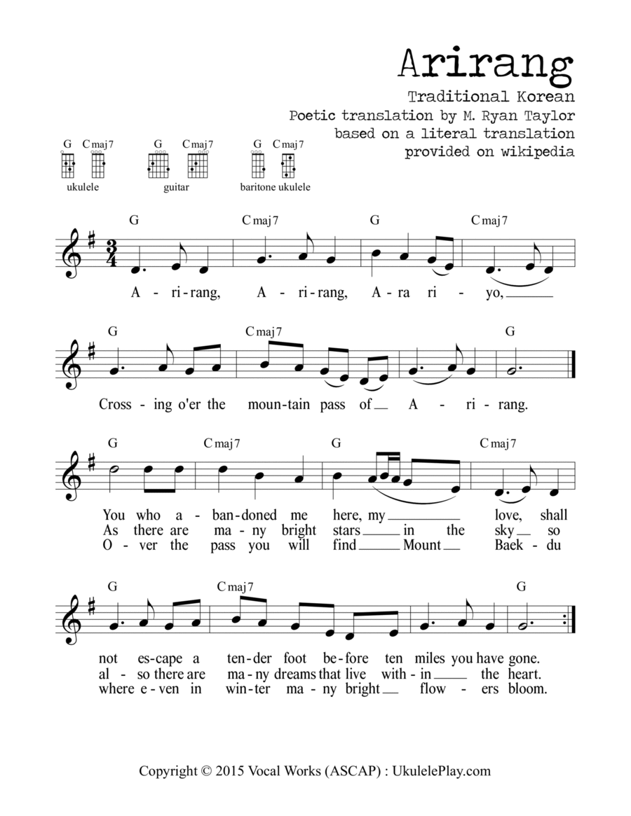 Arirang Korean Folk Song