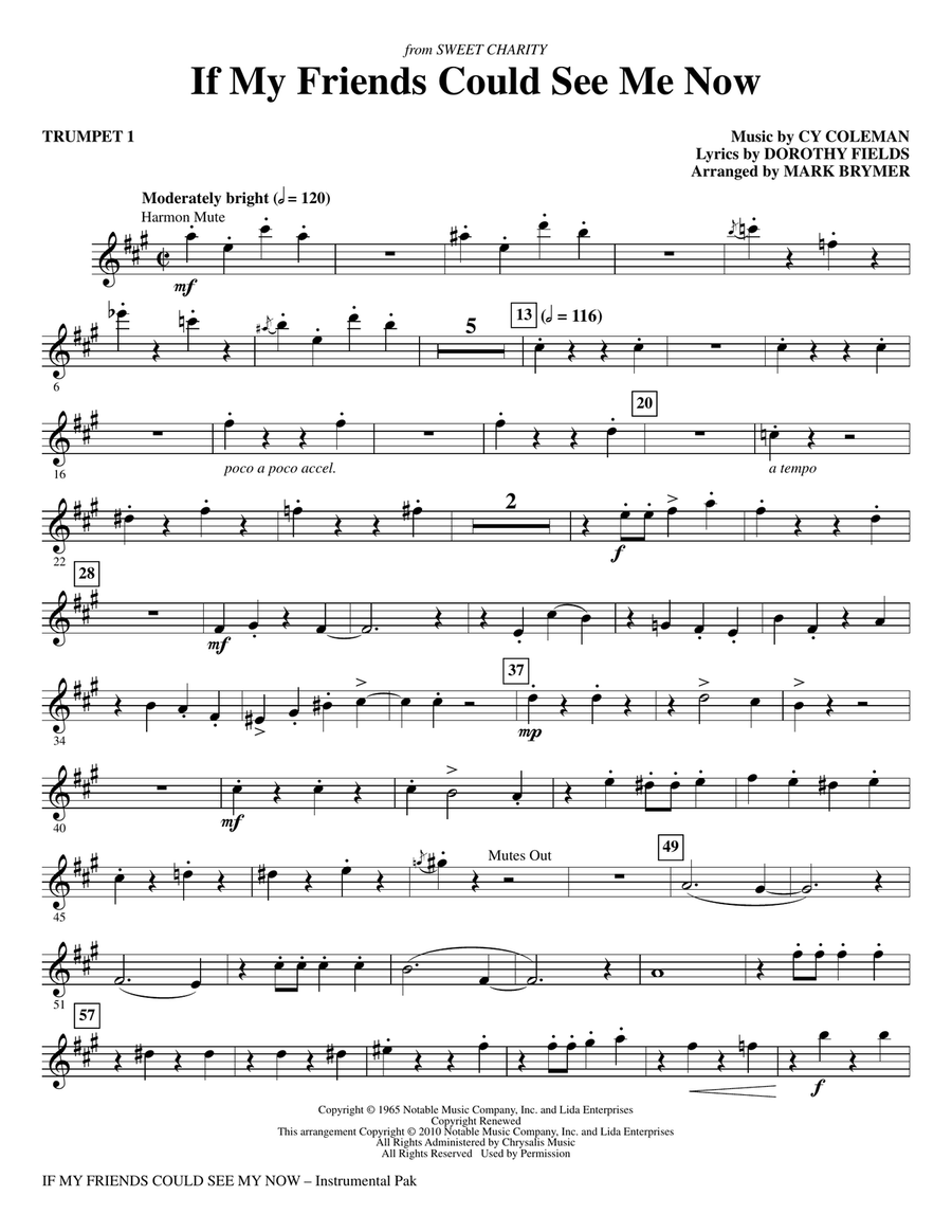 If My Friends Could See Me Now (from Sweet Charity) - Trumpet 1