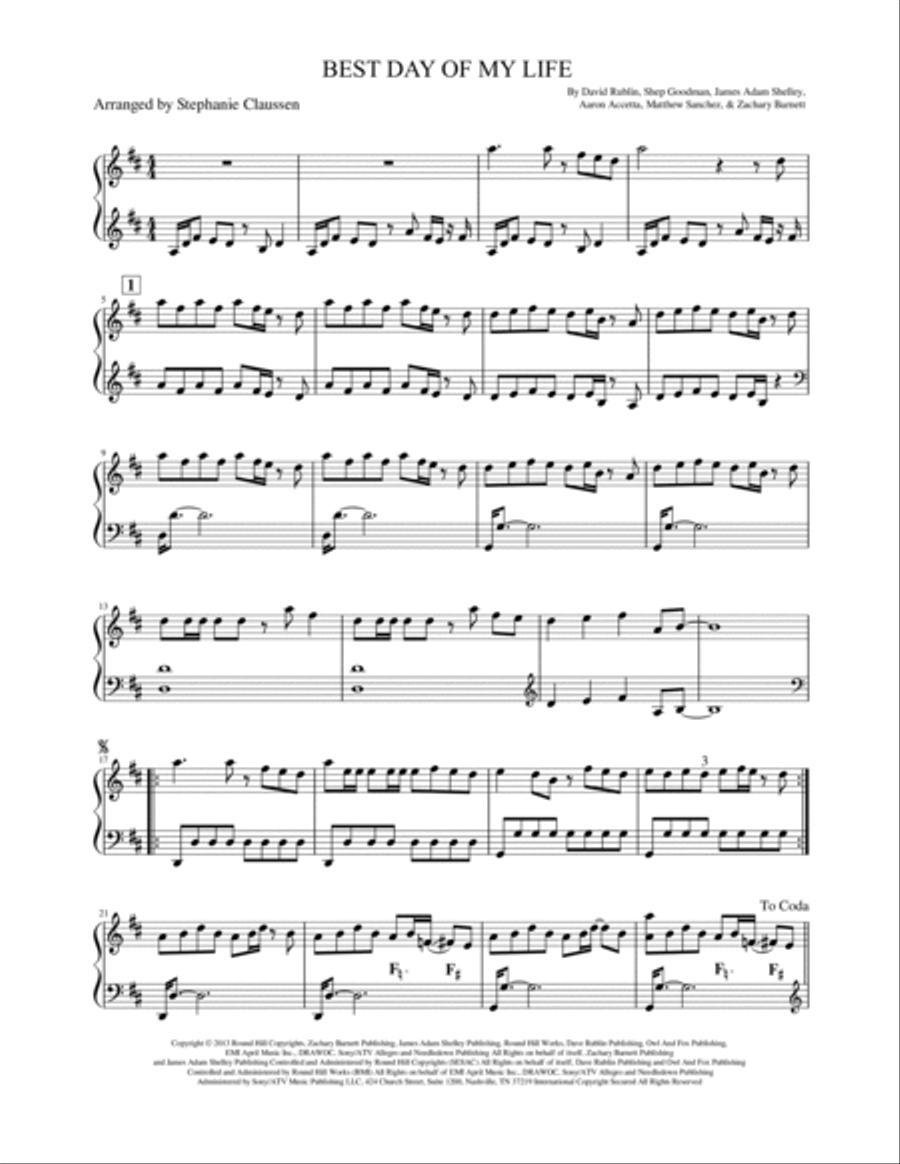 Best Day Of My Life Harp scores gallery preview page 2