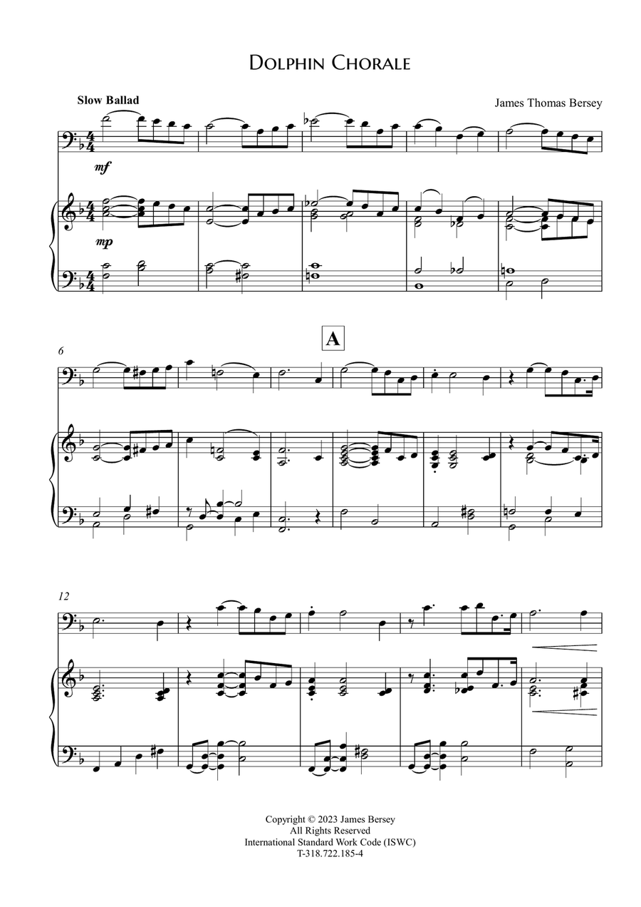 Dolphin Chorale (Cello & Piano) Piano scores gallery preview page 4