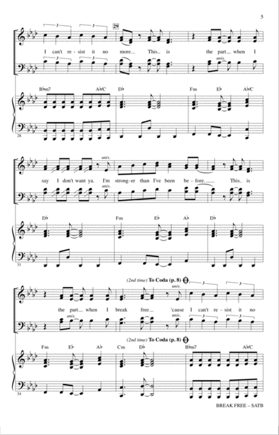 Break Free 4-Part scores gallery preview page 4