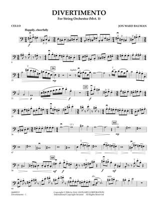 Book cover for Divertimento for String Orchestra (Mvt. 1) - Cello