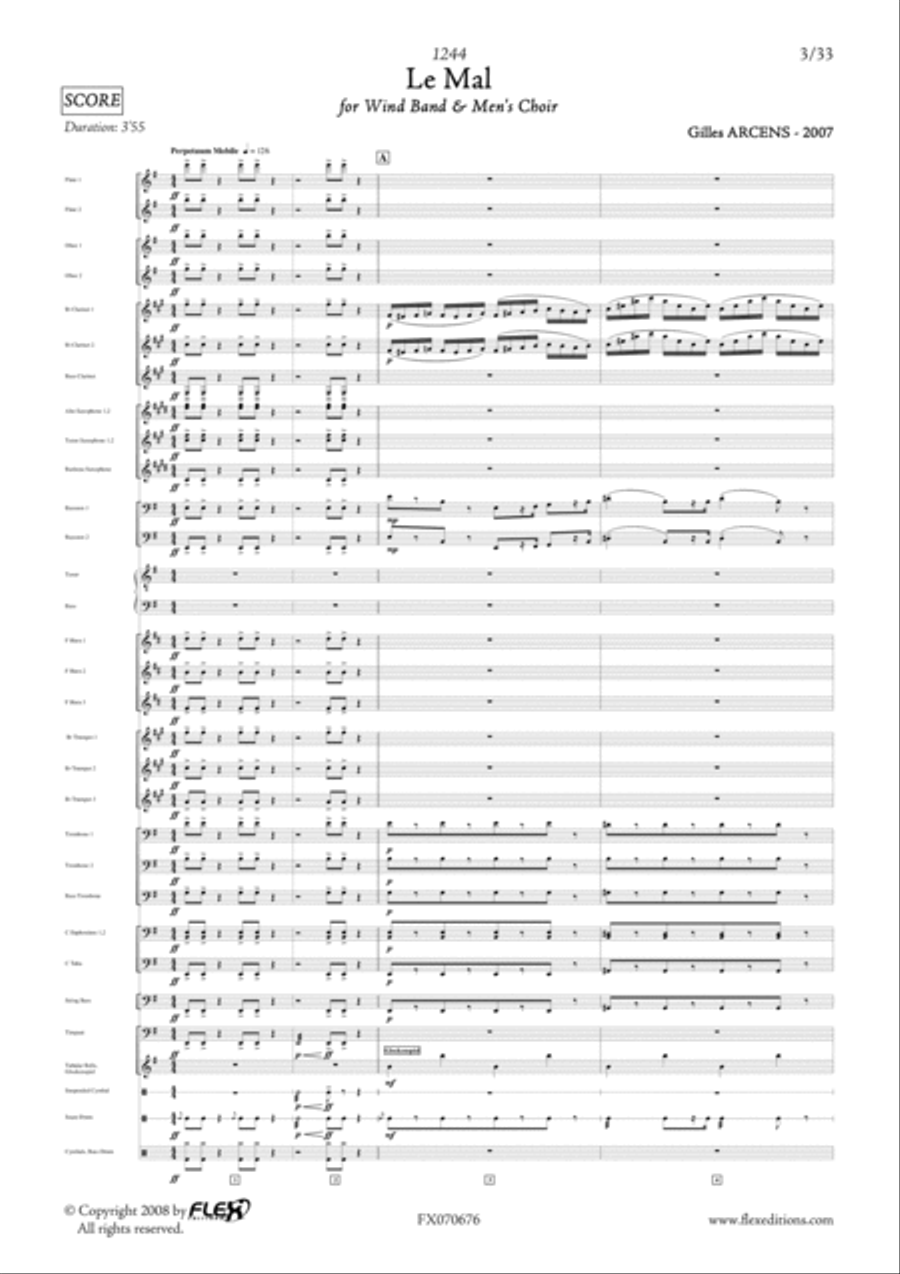 1244 - 3 - Le Mal 1244 - 3 - Le Mal Concert Band scores gallery preview page 3