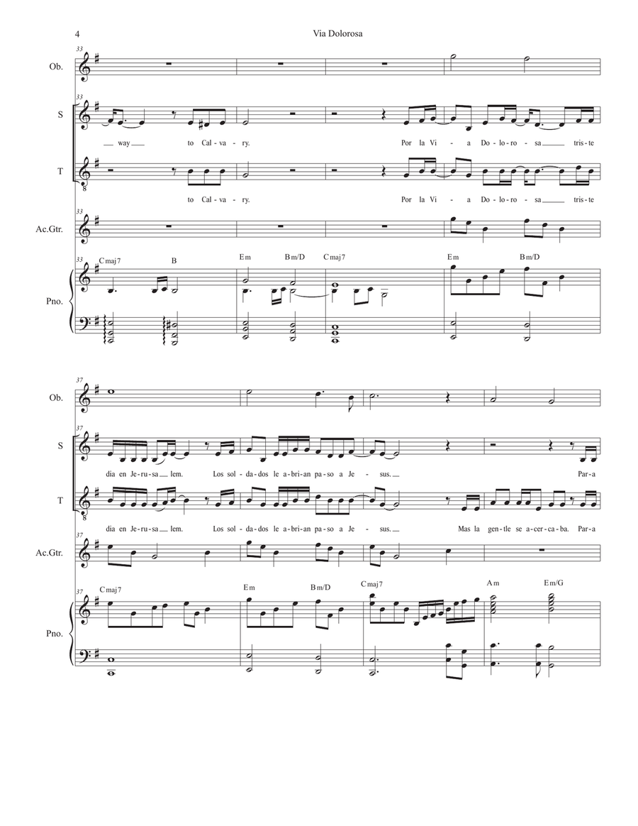 Via Dolorosa Tenor Voice scores gallery preview page 4