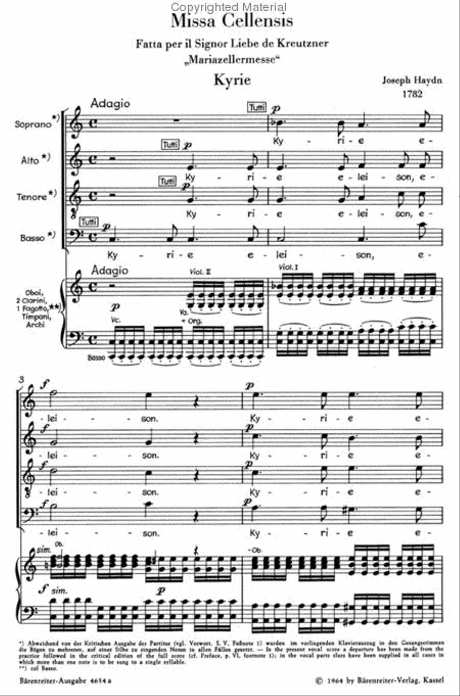Missa Cellensis Hob.XXII:8 'Mass for Mariazell' Missa Cellensis Hob.XXII:8 'Mass for Mariazell' 4-Part scores gallery preview page 2