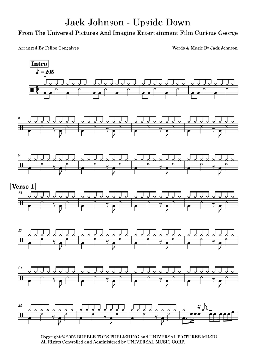 Upside Down Upside Down Drum Set scores gallery preview page 1