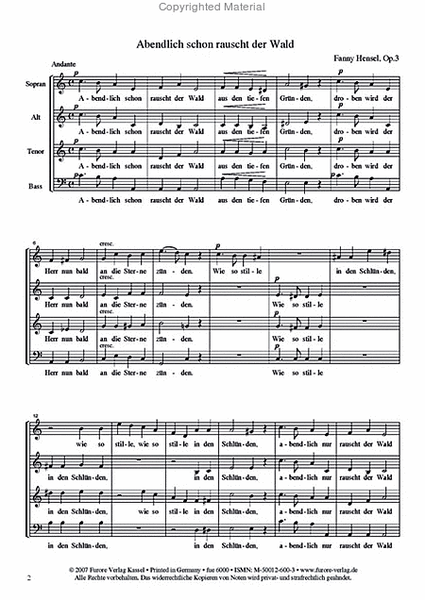 Weltliche a-cappella Chore von 1846 Vol. 1