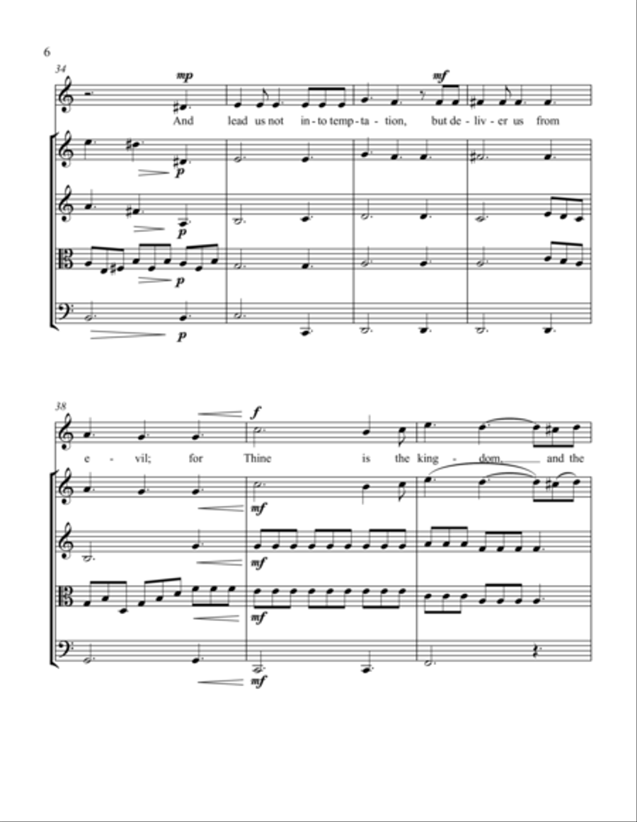 The Lord's Prayer String Quartet scores gallery preview page 6