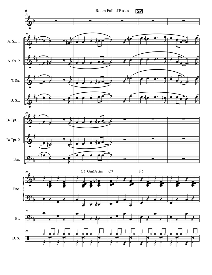 Room Full Of Roses Room Full Of Roses Jazz Ensemble scores gallery preview page 6