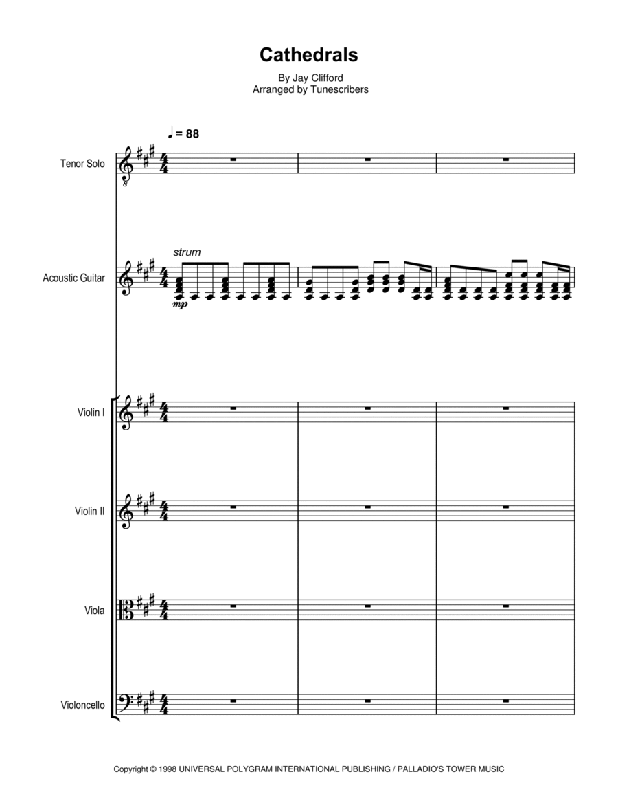 Cathedrals Guitar Tablature scores gallery preview page 1