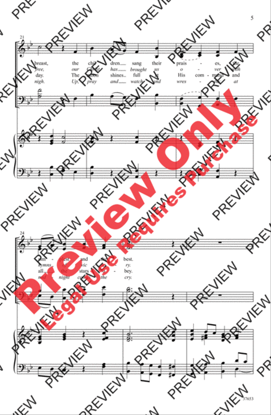 Hosanna, Loud Hosanna Hosanna, Loud Hosanna 4-Part scores gallery preview page 5