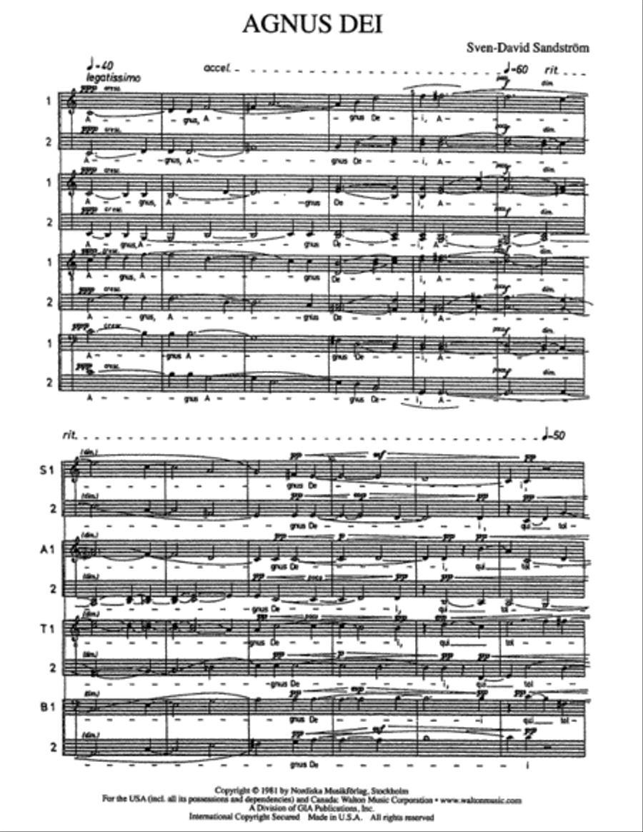 Agnus Dei - SSAATTBB SSAATTBB scores gallery preview page 2