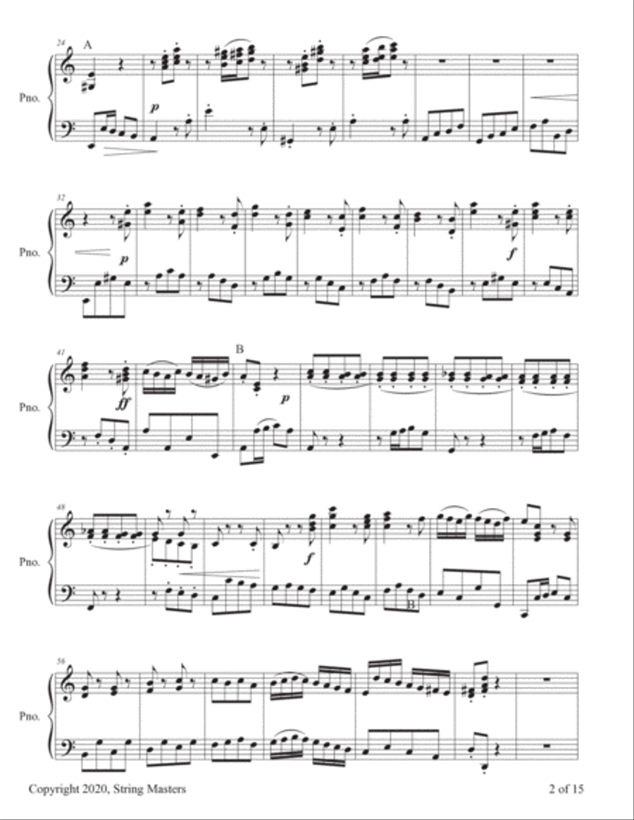 Bach, Concerto in A minor, BWV 1041 - Piano Accompaniment Piano, Vocal, Guitar scores gallery preview page 2