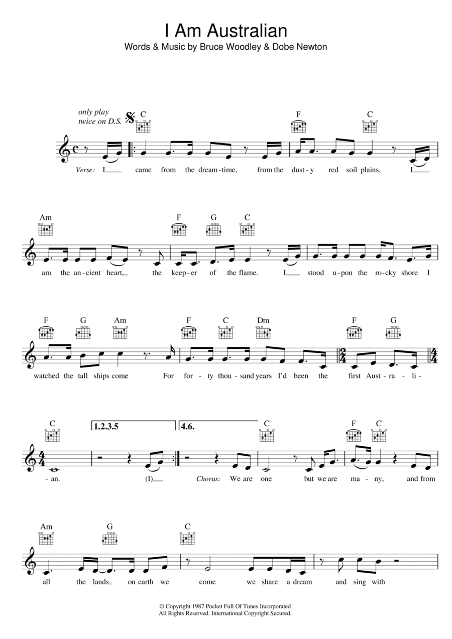 I Am Australian Piano scores gallery preview page 1