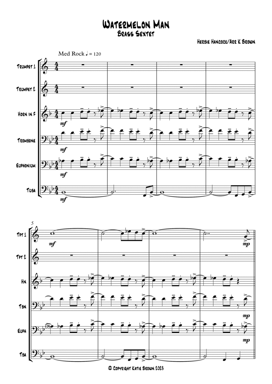 Watermelon Man Brass Ensemble scores gallery preview page 1