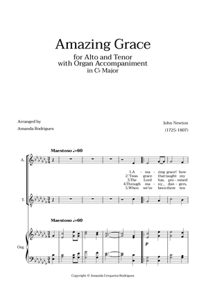 Amazing Grace in Cb Major - Alto and Tenor with Organ Accompaniment