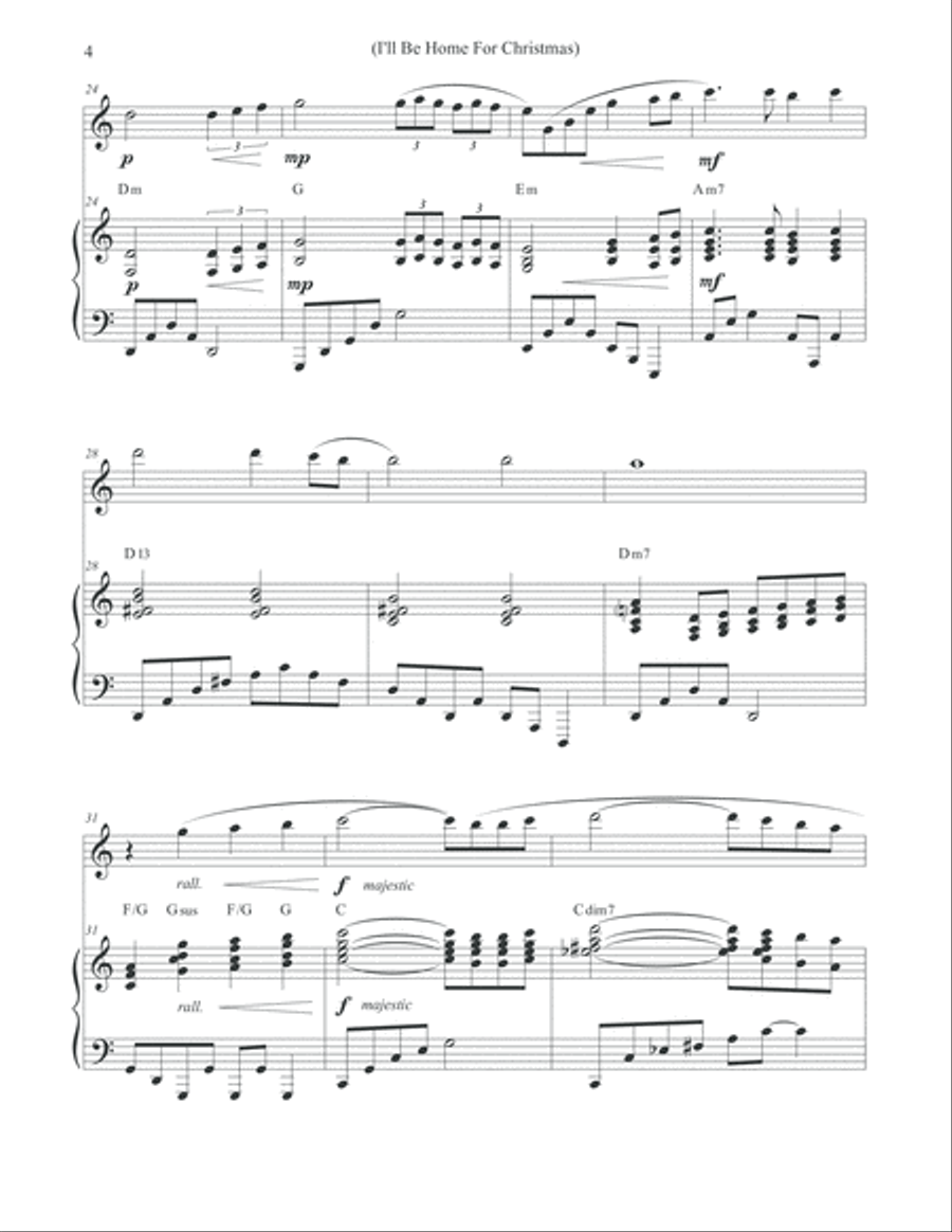 I'll Be Home For Christmas Flute Solo scores gallery preview page 4