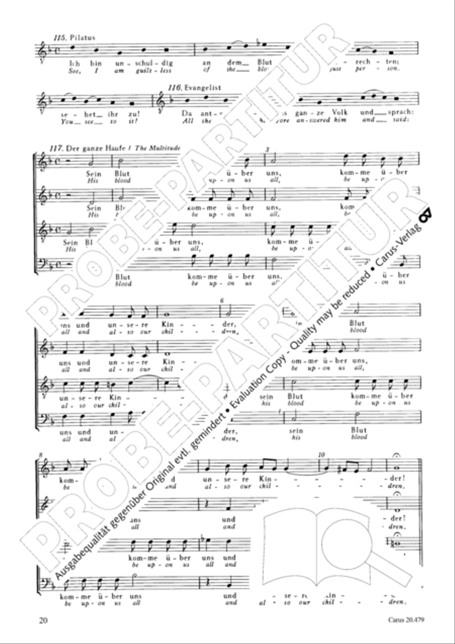 St. Matthew Passion (Matthaus-Passion) 4-Part scores gallery preview page 27
