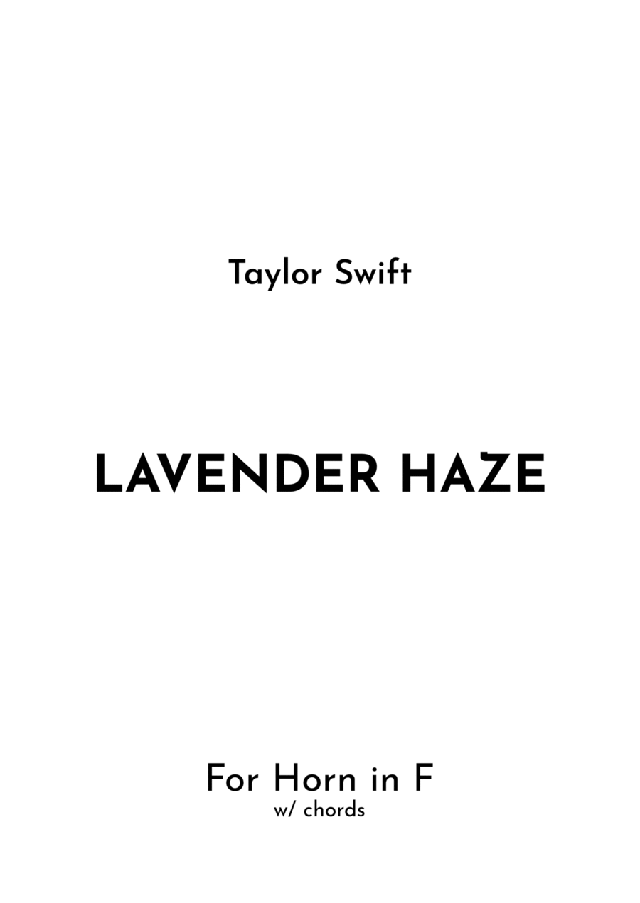 Lavender Haze Lavender Haze Horn Solo scores gallery preview page 1