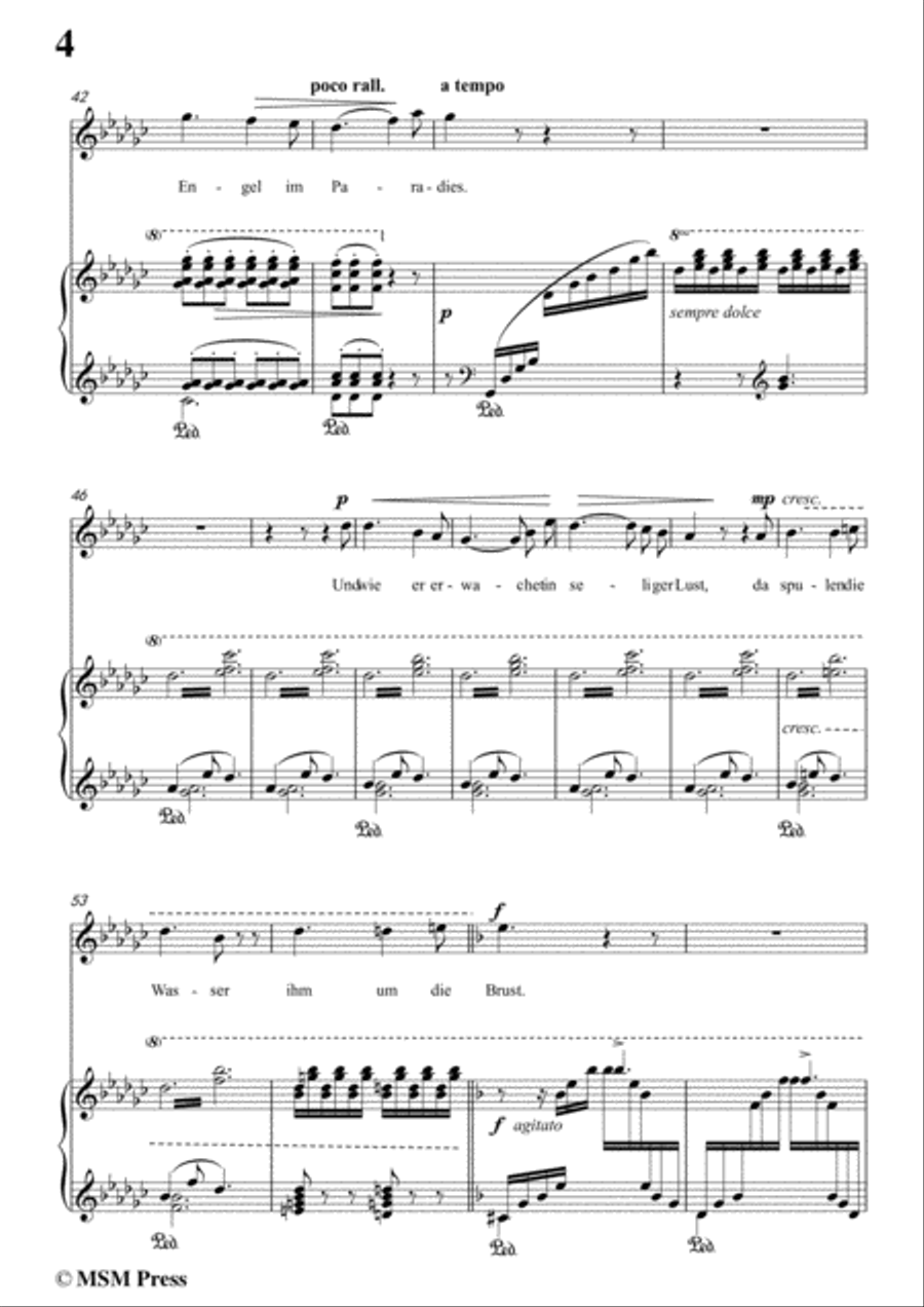 Liszt-Der fischerknabe in D Major,for Voice and Piano Voice Solo scores gallery preview page 6
