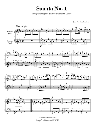 Loeillet: Six Sonatas Op. 5 No. 2 Complete for Soprano Sax Duo