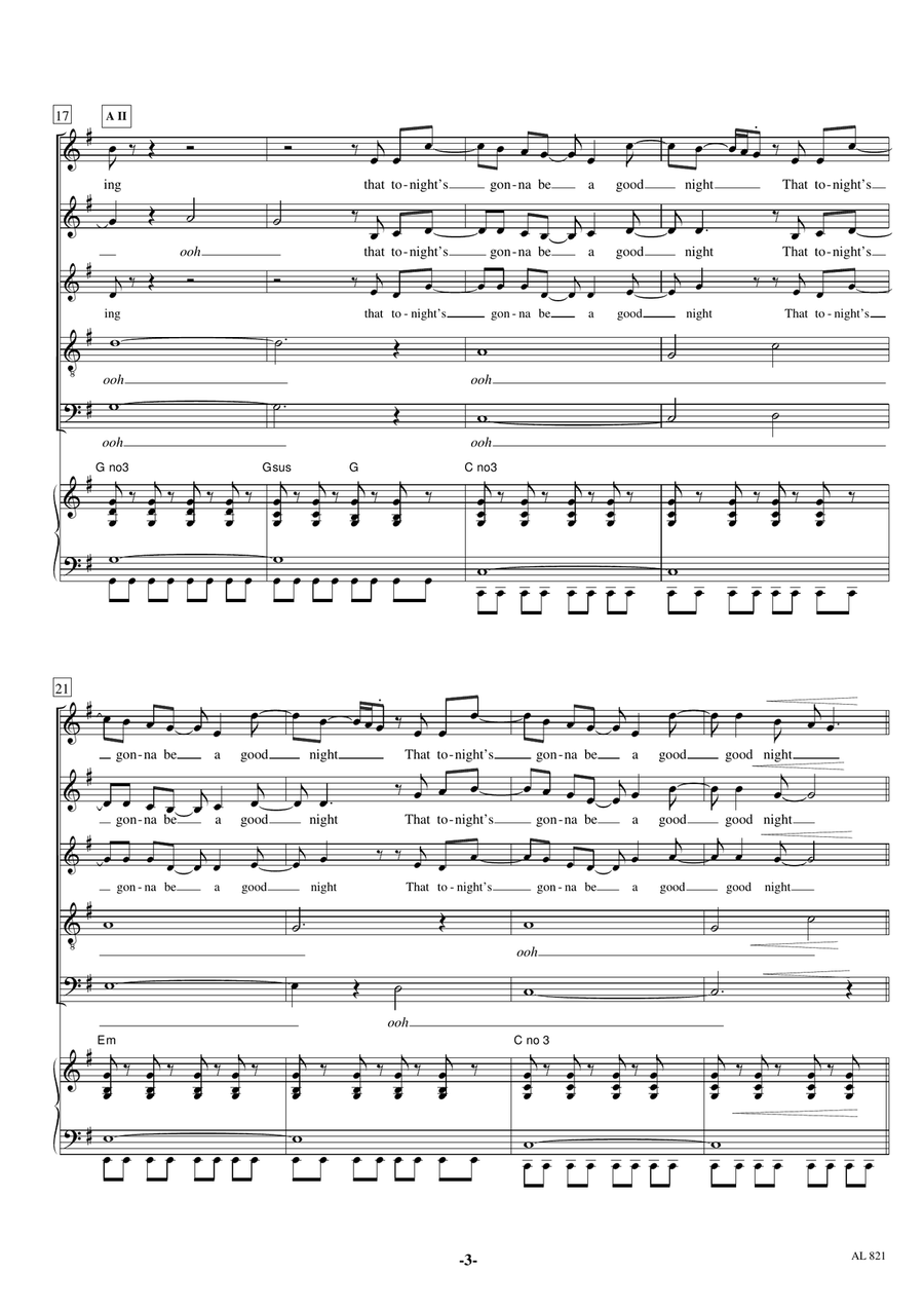 I Gotta Feeling Divisi scores gallery preview page 3