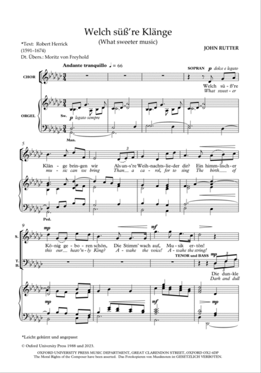 Welch suss're Klange (What sweeter music) 4-Part scores gallery preview page 2
