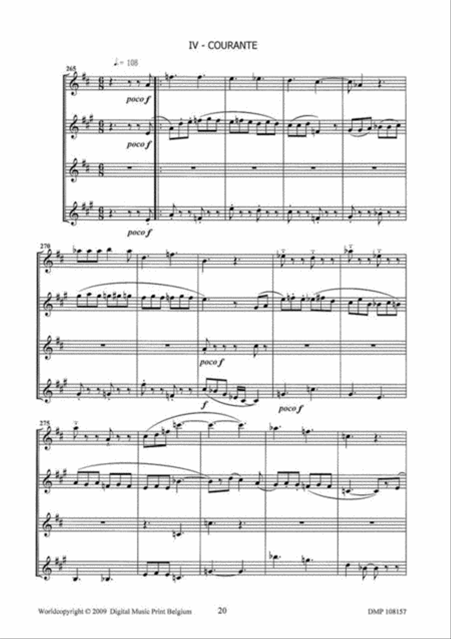 Partita For Sax Quartet Partita For Sax Quartet Saxophone Quartet scores gallery preview page 5