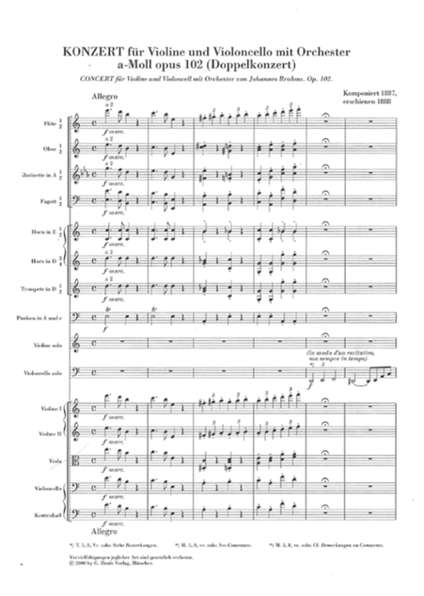 Double Concerto A minor Op. 102