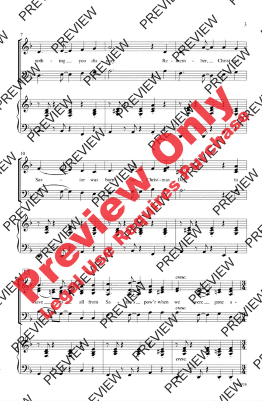 God Rest Ye Merry, Gentlemen 3-Part scores gallery preview page 3