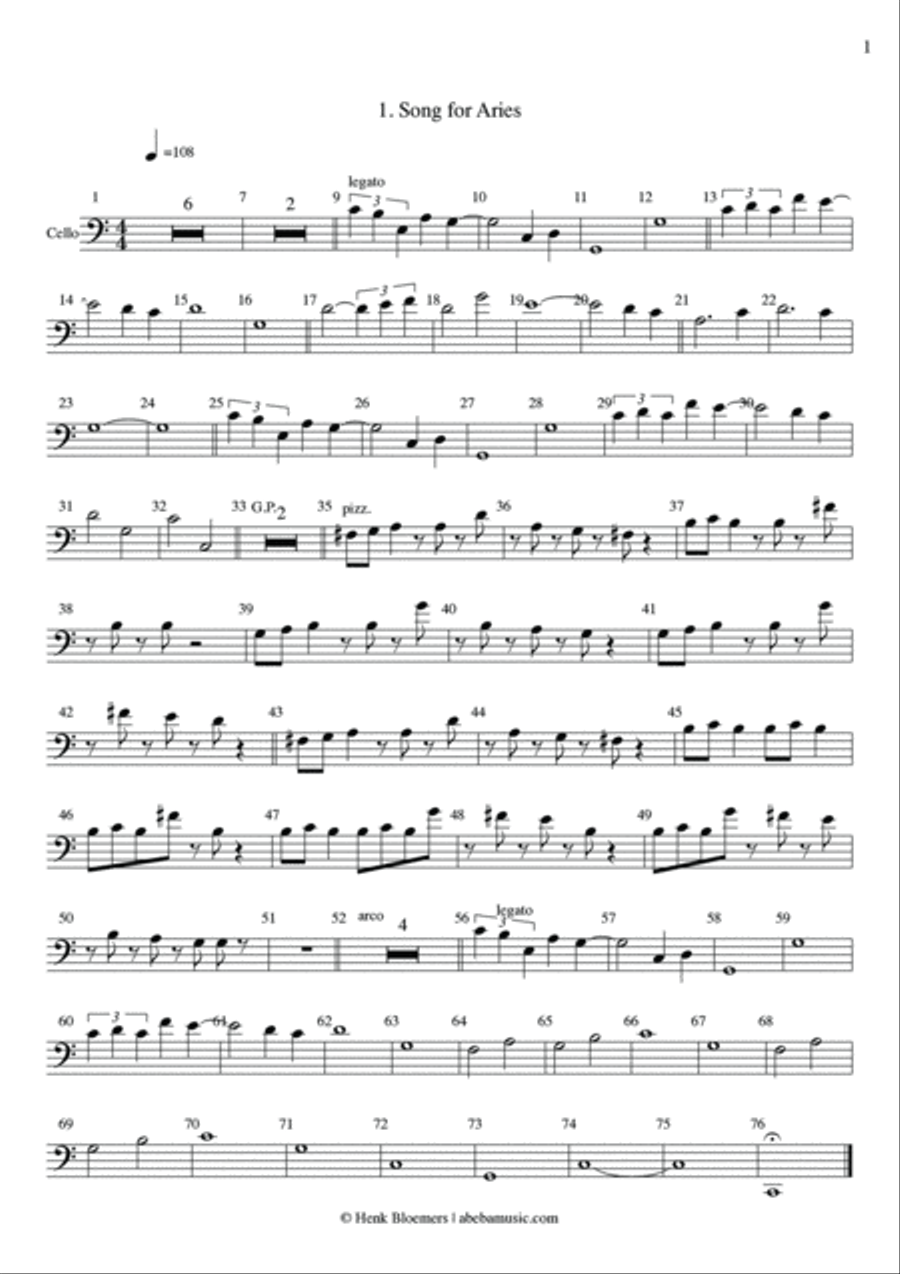 Songs of the Zodiac (full album) Piano Trio scores gallery preview page 4