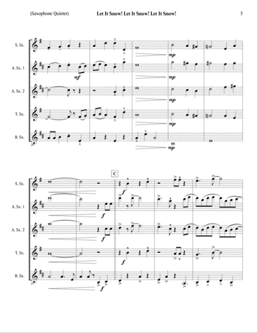 Let It Snow! Let It Snow! Let It Snow! Woodwind Quintet scores gallery preview page 6