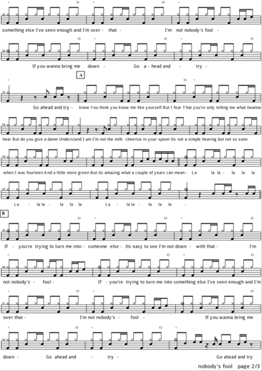 Nobody's Fool Drum Set scores gallery preview page 2