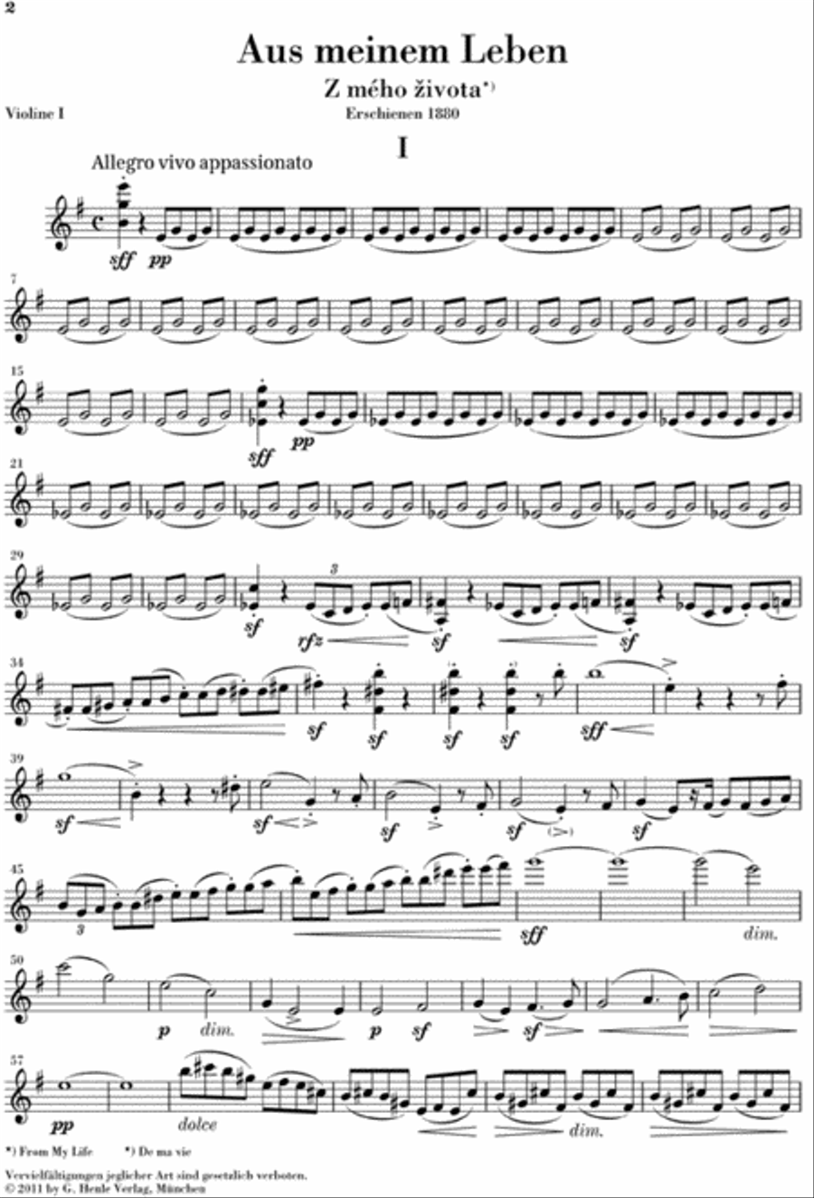 From My Life – String Quartet No. 1 in E Minor String Quartet scores gallery preview page 2