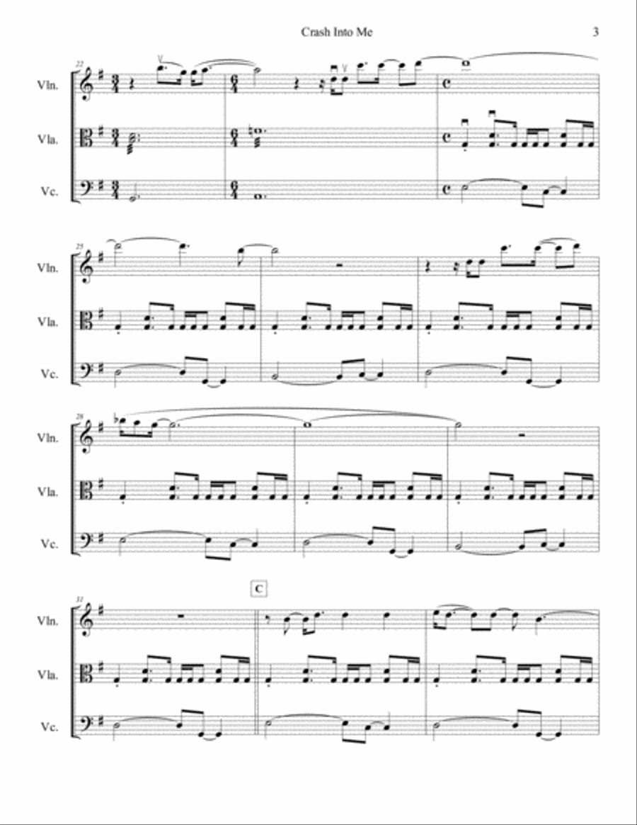 Crash Into Me String Trio scores gallery preview page 4