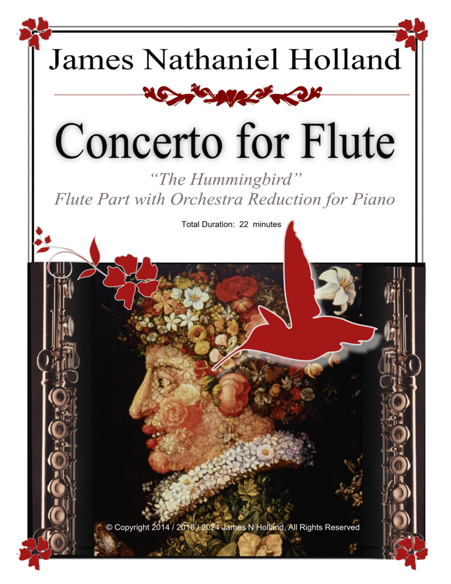Flute Concerto The Hummingbird Piano Reduction and Flute Part Flute Solo scores gallery preview page 1