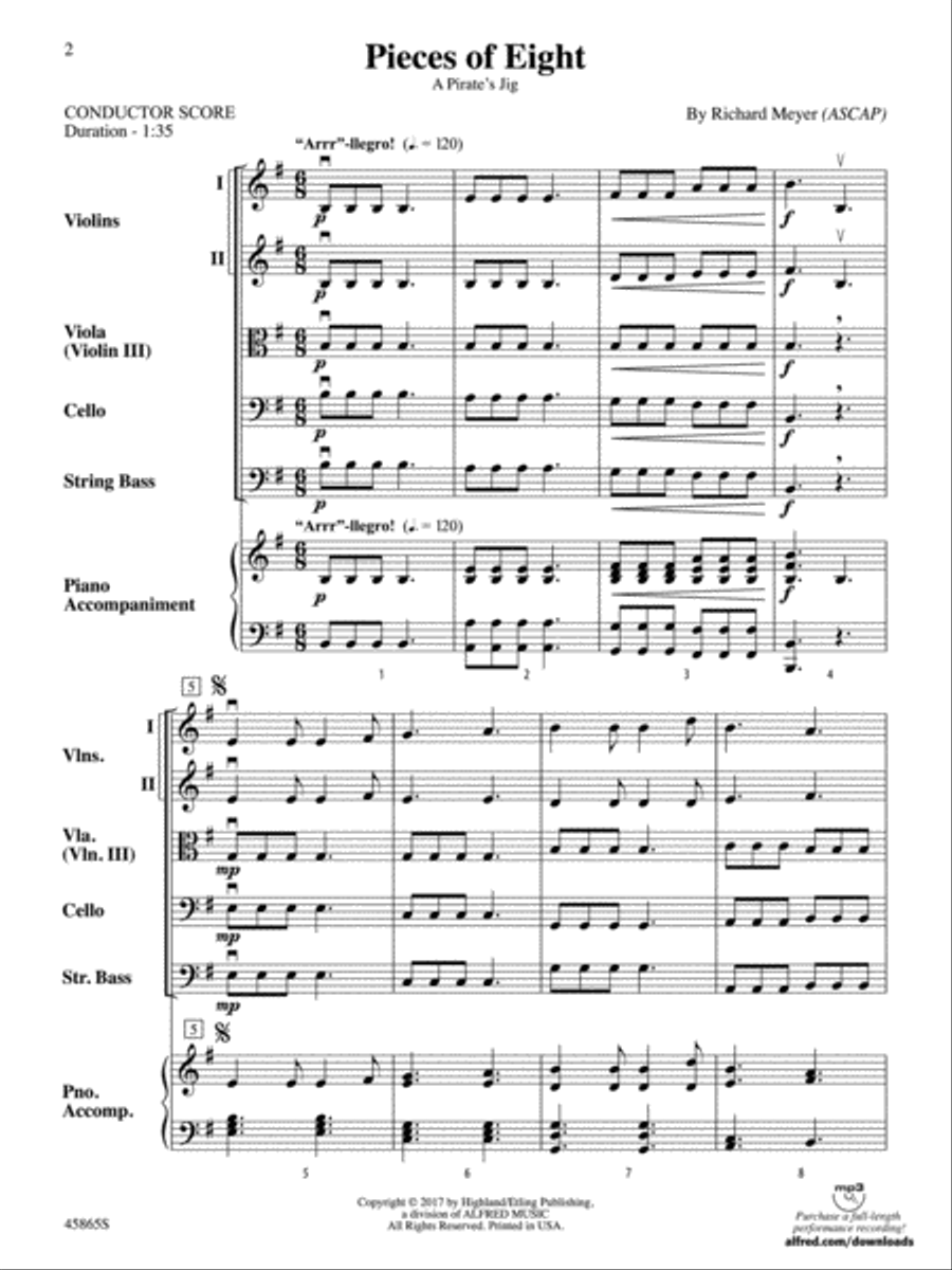 Pieces of Eight: Score Pieces of Eight: Score String Orchestra scores gallery preview page 2