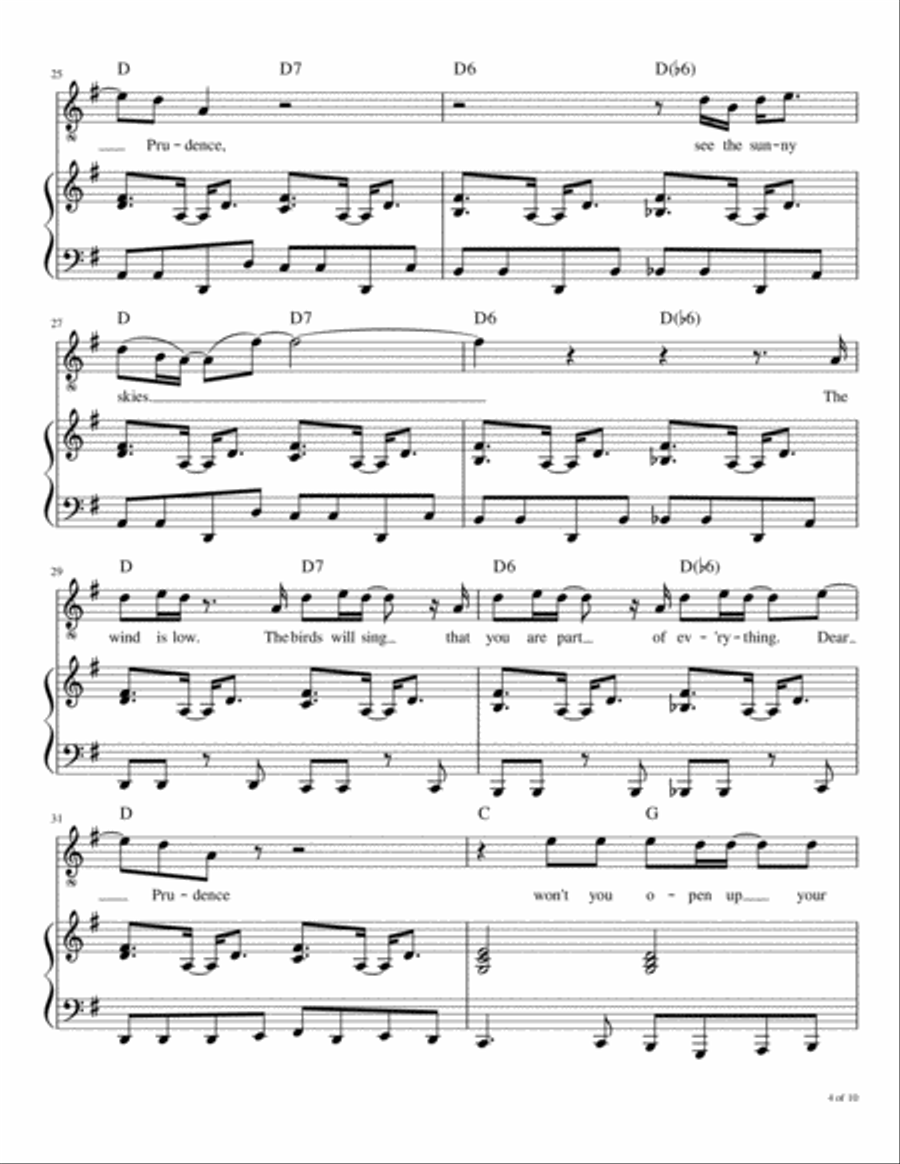 Dear Prudence Voice scores gallery preview page 5