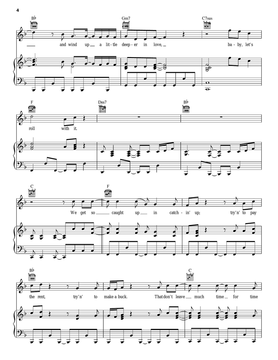Roll With It Piano, Vocal, Guitar scores gallery preview page 4