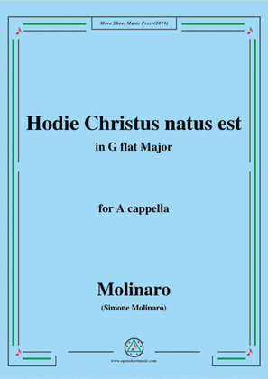 Book cover for Molinaro-Hodie Christus natus est,in G flat Major,for A cappella