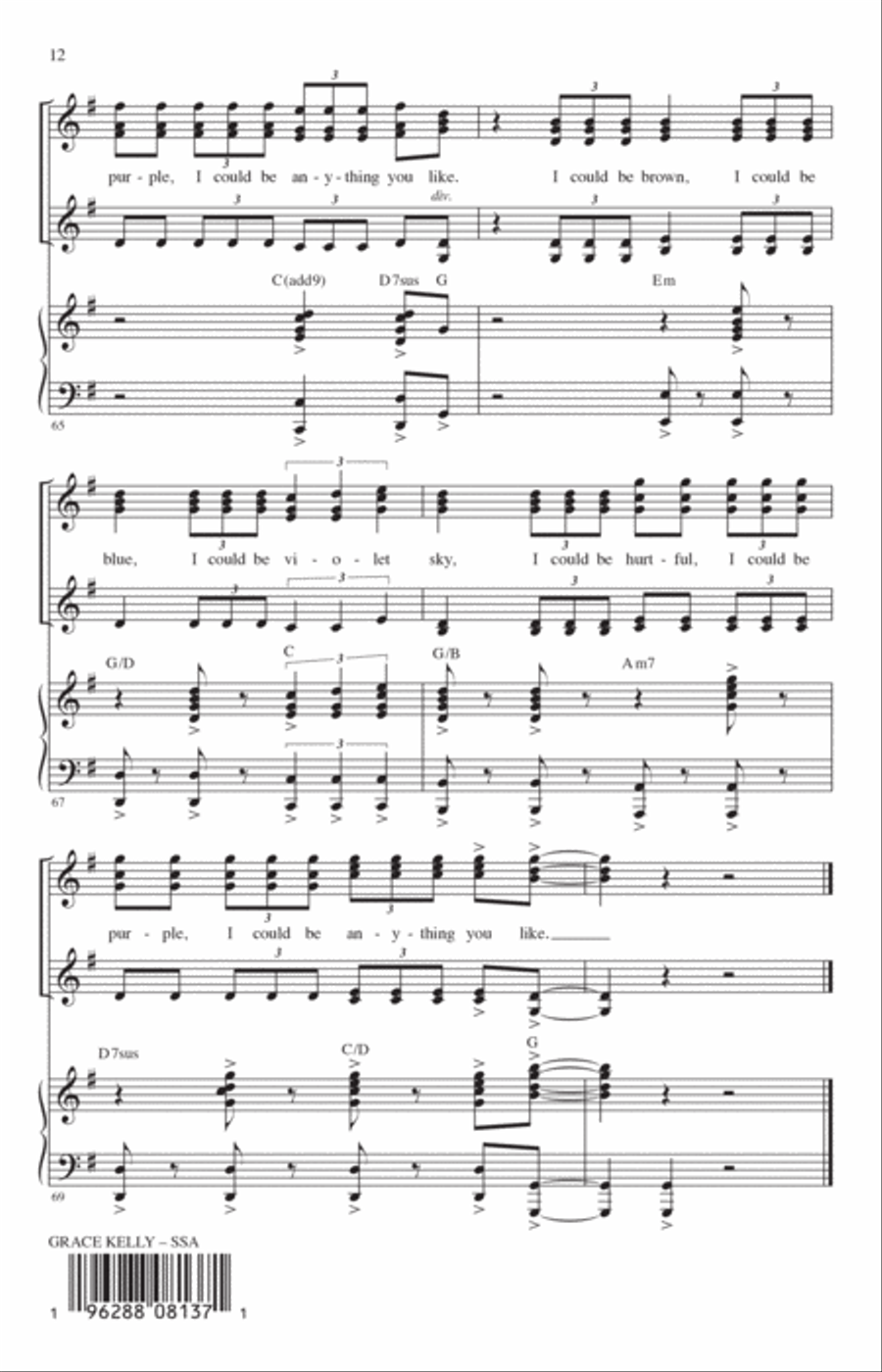 Grace Kelly (arr. Mark Brymer) SSA scores gallery preview page 11