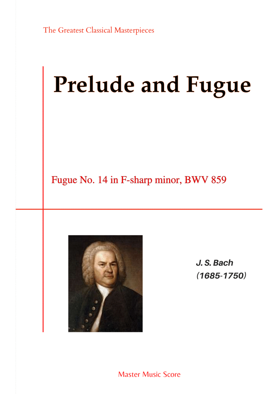 Bach-Fugue No. 14 in F-sharp minor, BWV 859 Piano Solo scores gallery preview page 1