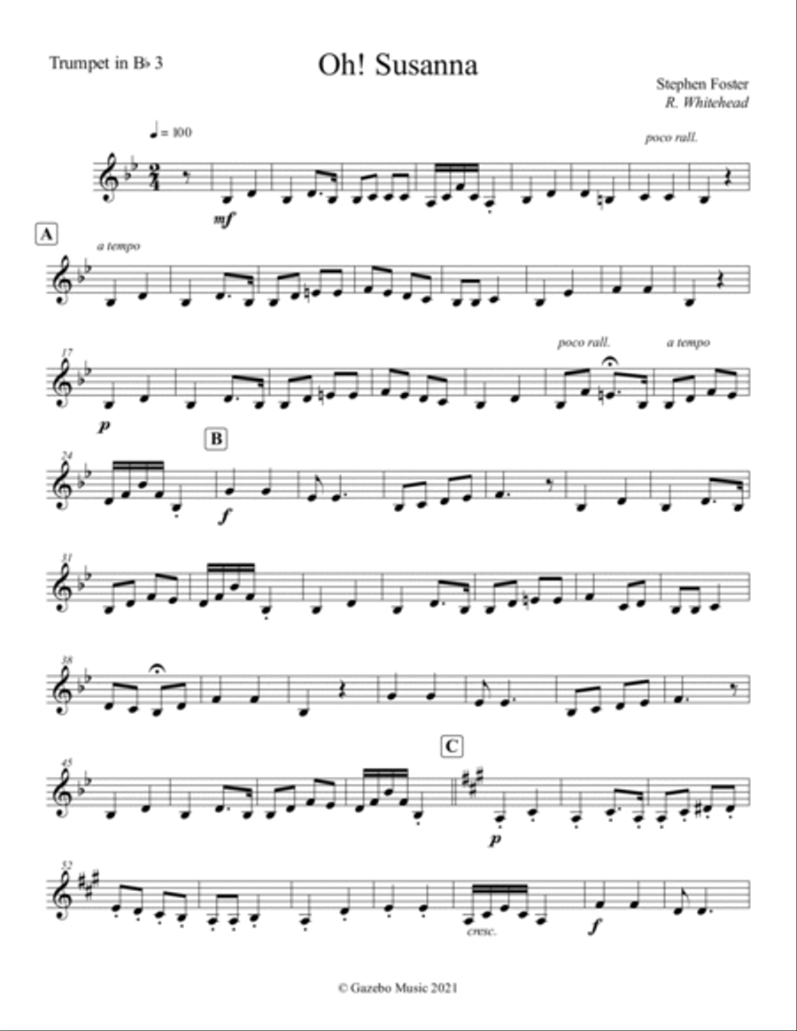 Oh! Susanna Brass Ensemble scores gallery preview page 5