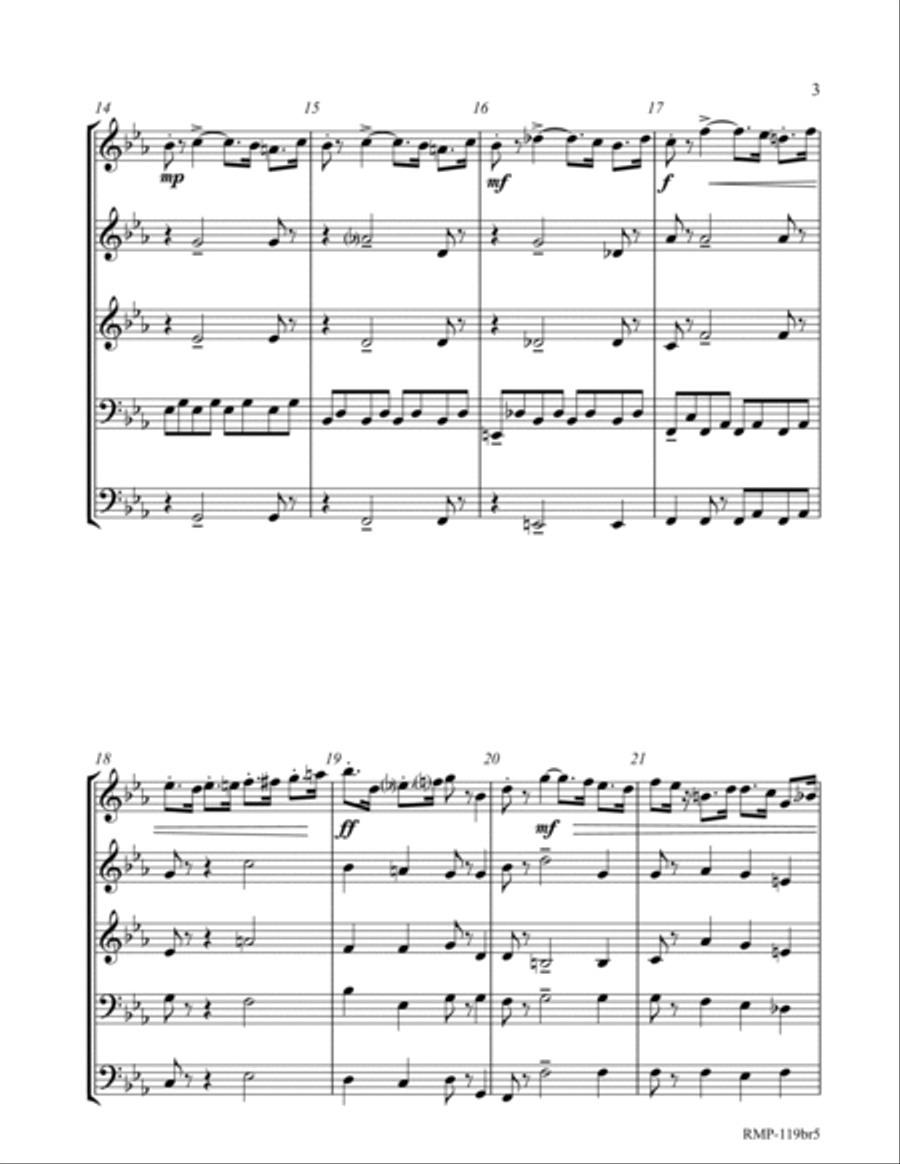 Verdi - Triumphal March from Aida (for Brass Quintet) Brass Quintet scores gallery preview page 3