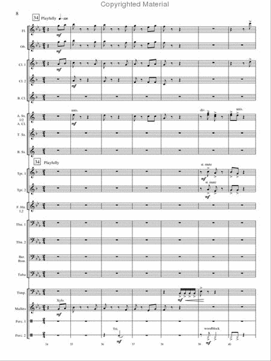 Oakdale Variations Concert Band scores gallery preview page 7